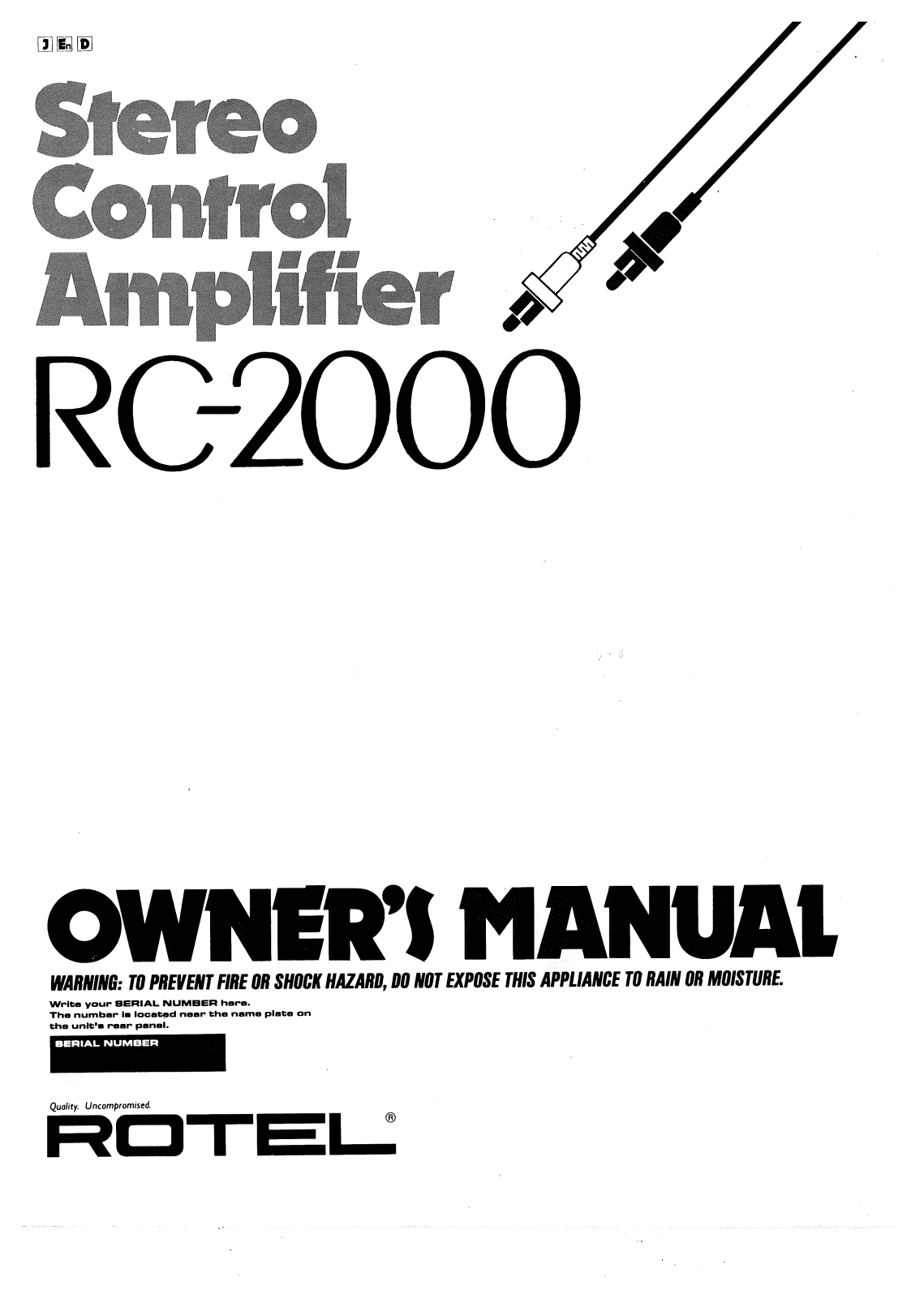 Rotel RC-2000 User Manual