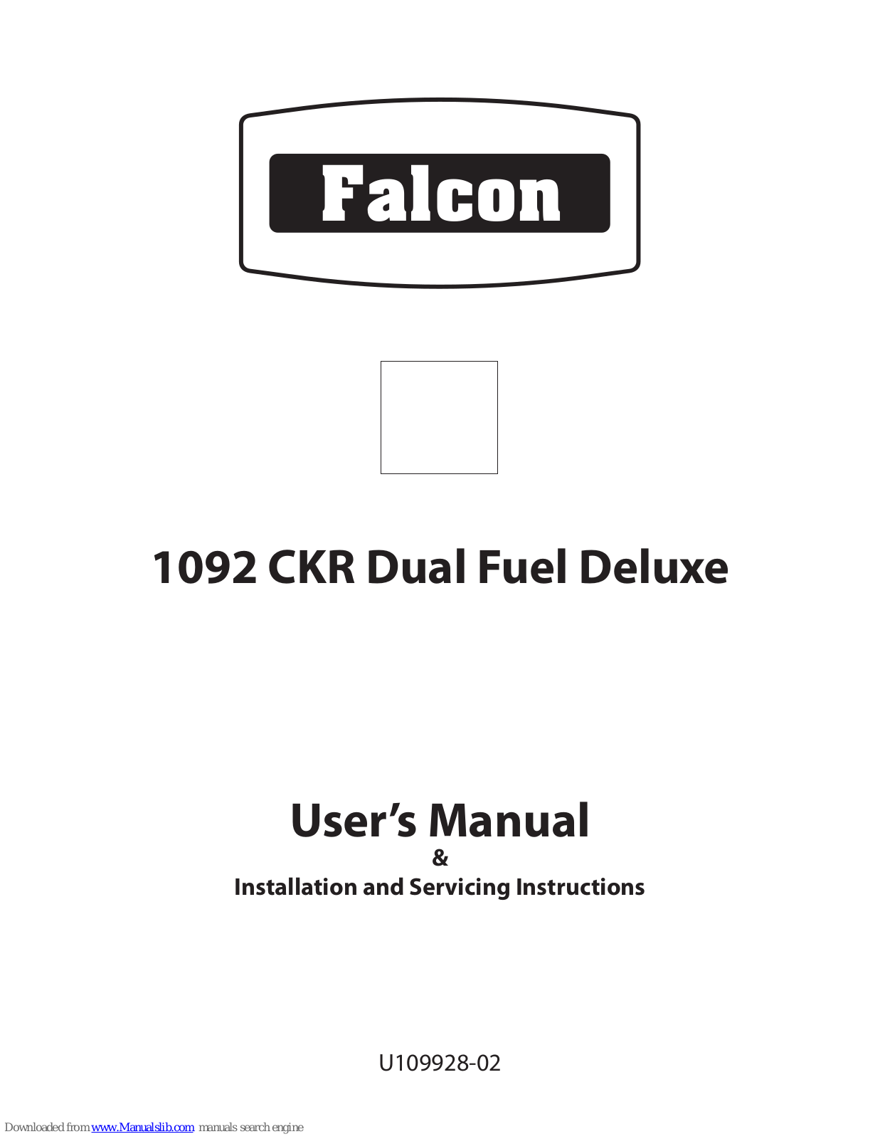 Falcon 1092 CKR Dual Fuel Deluxe User's Manual & Installation And Servicing Instructions