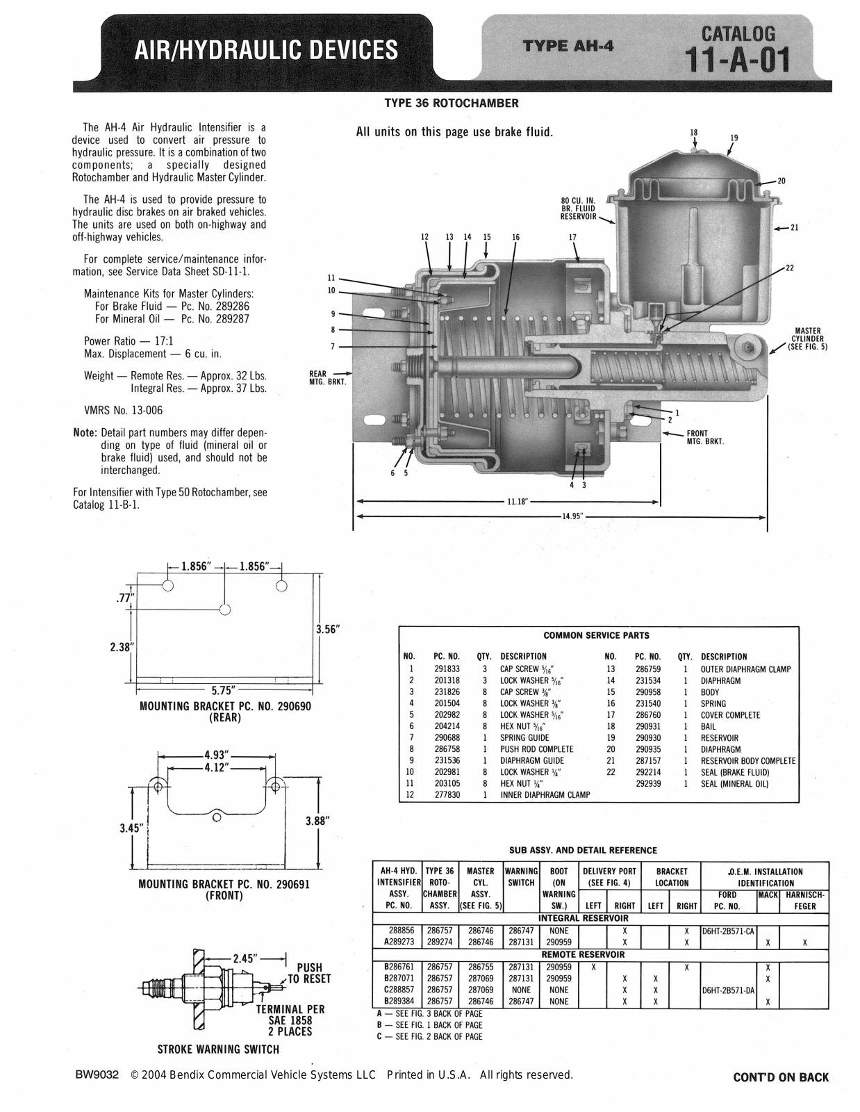 BENDIX 11-A-01 User Manual