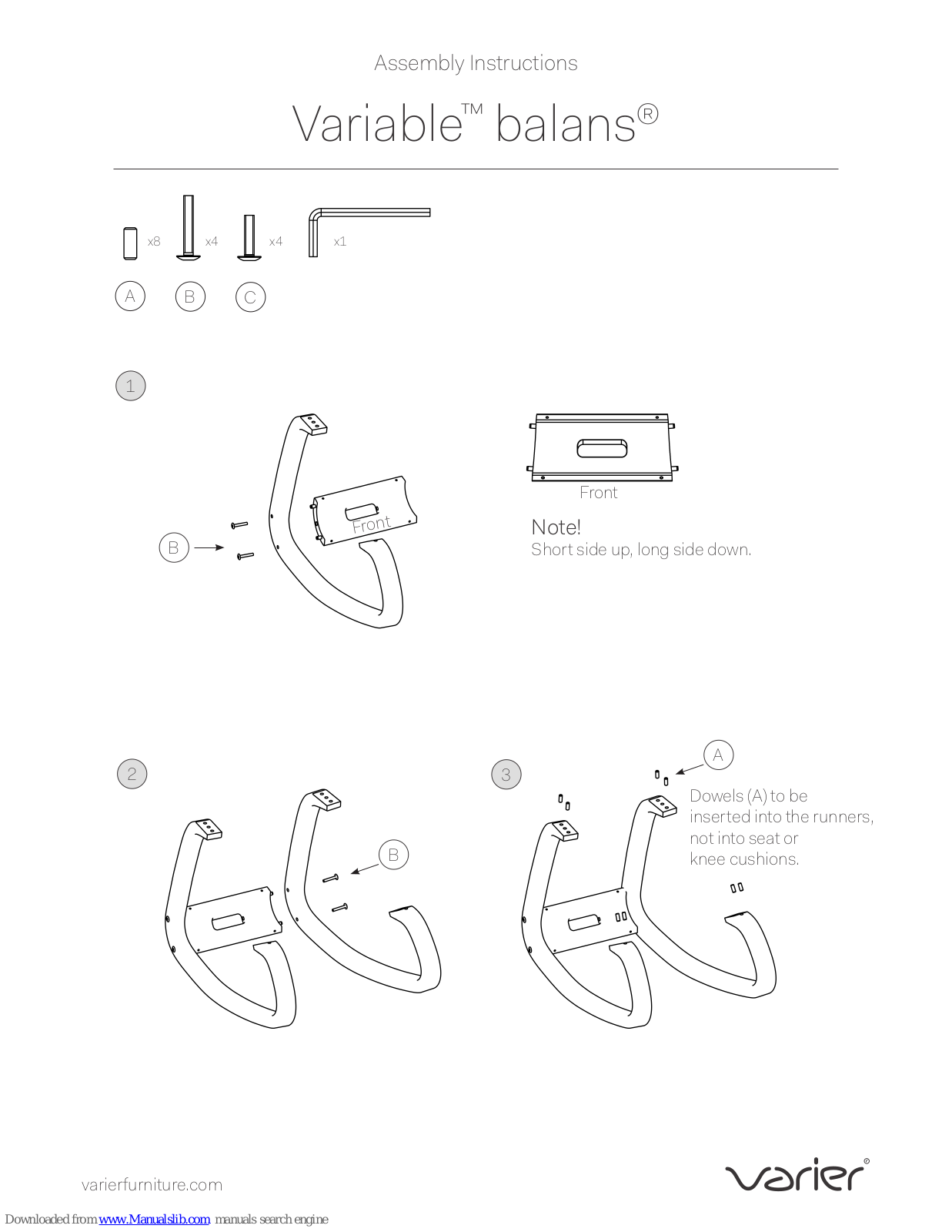 Varier Variable balans Assembly Instructions Manual - ManualMachine.com