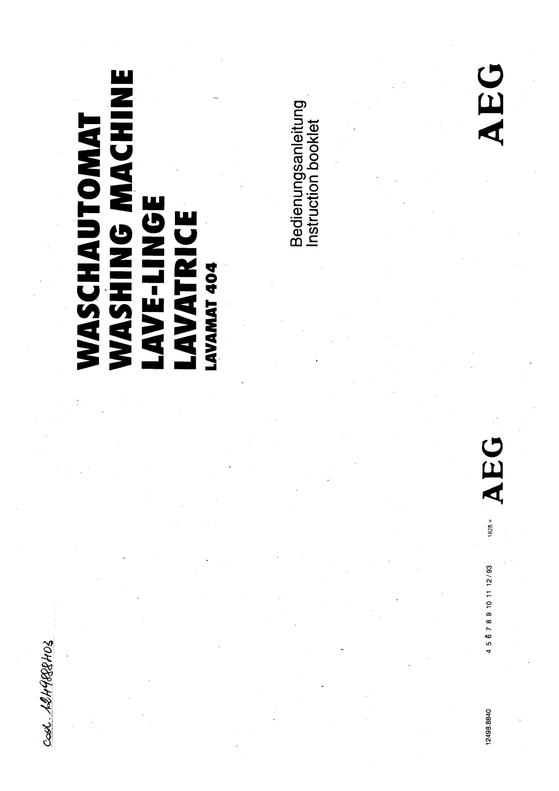 AEG LAVAMAT 404 User Manual