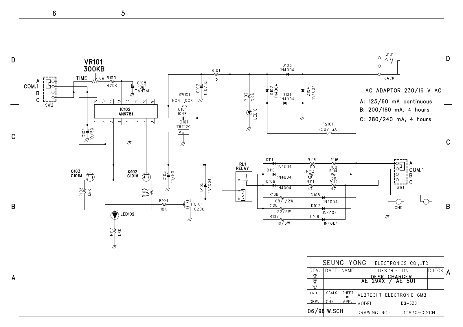 Albrecht AE 2980, AE 2980 FM, ae501 Circuit Diagram