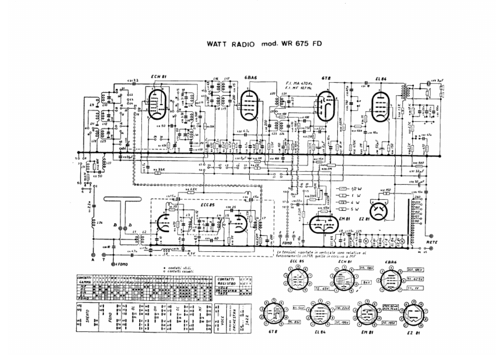 Watt Radio wr675 fd schematic