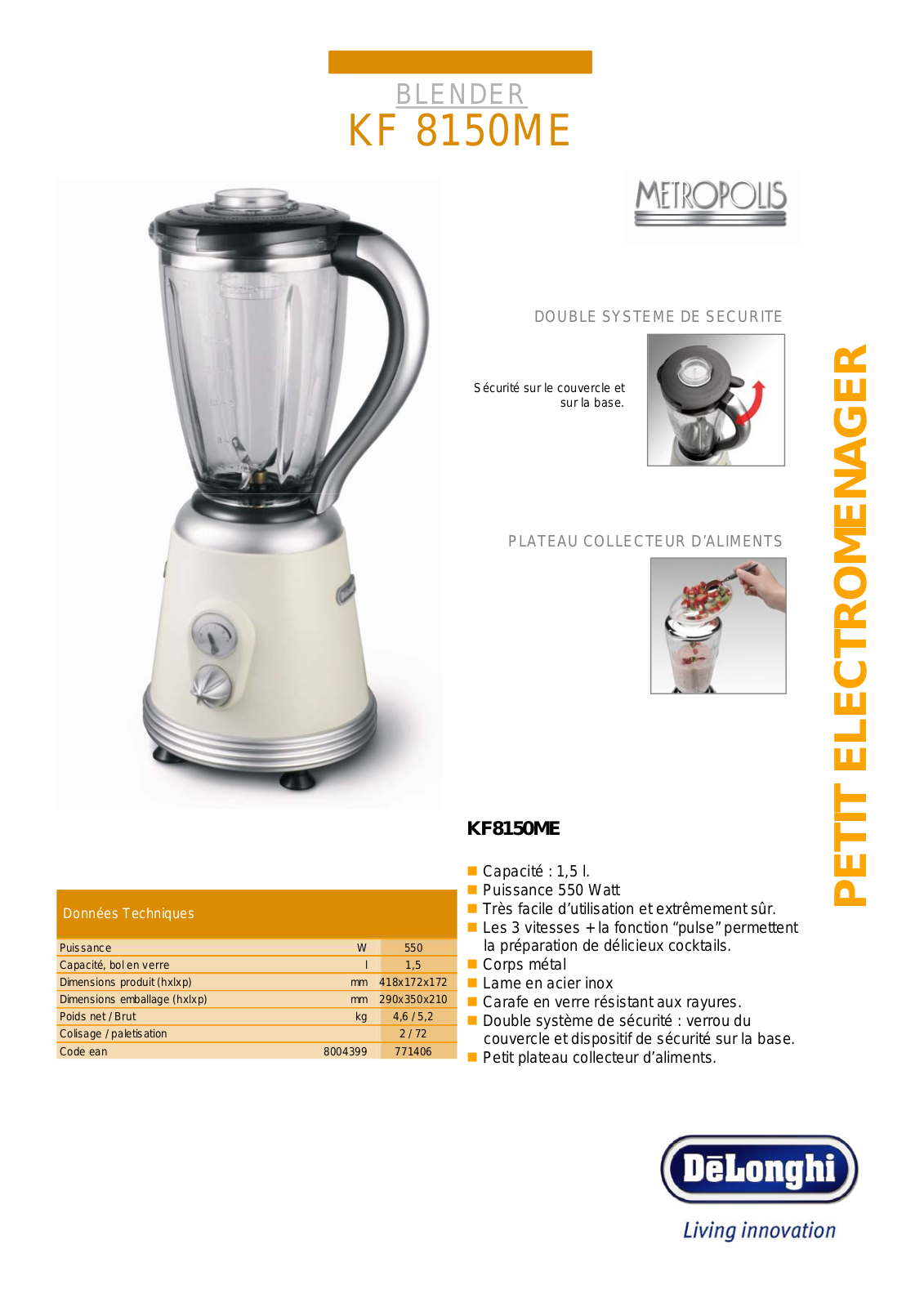 Delonghi KF 8150ME Technical Description