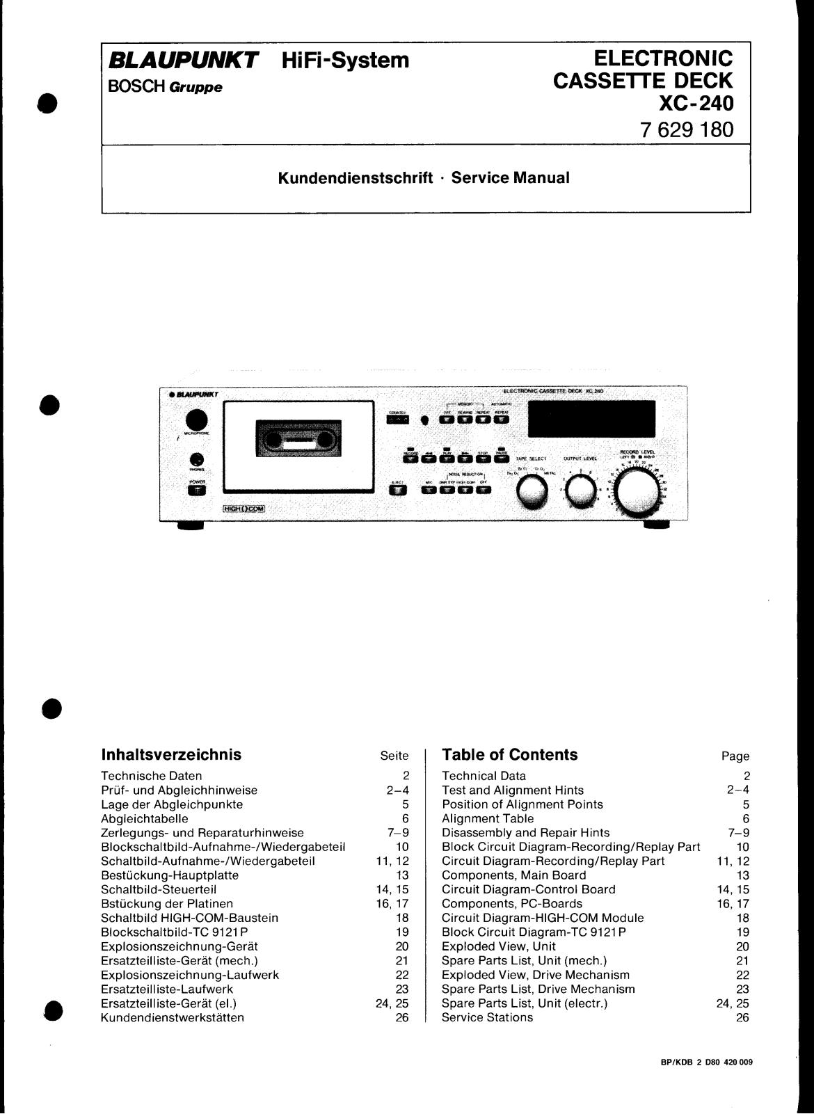 Blaupunkt XC-240 Service manual