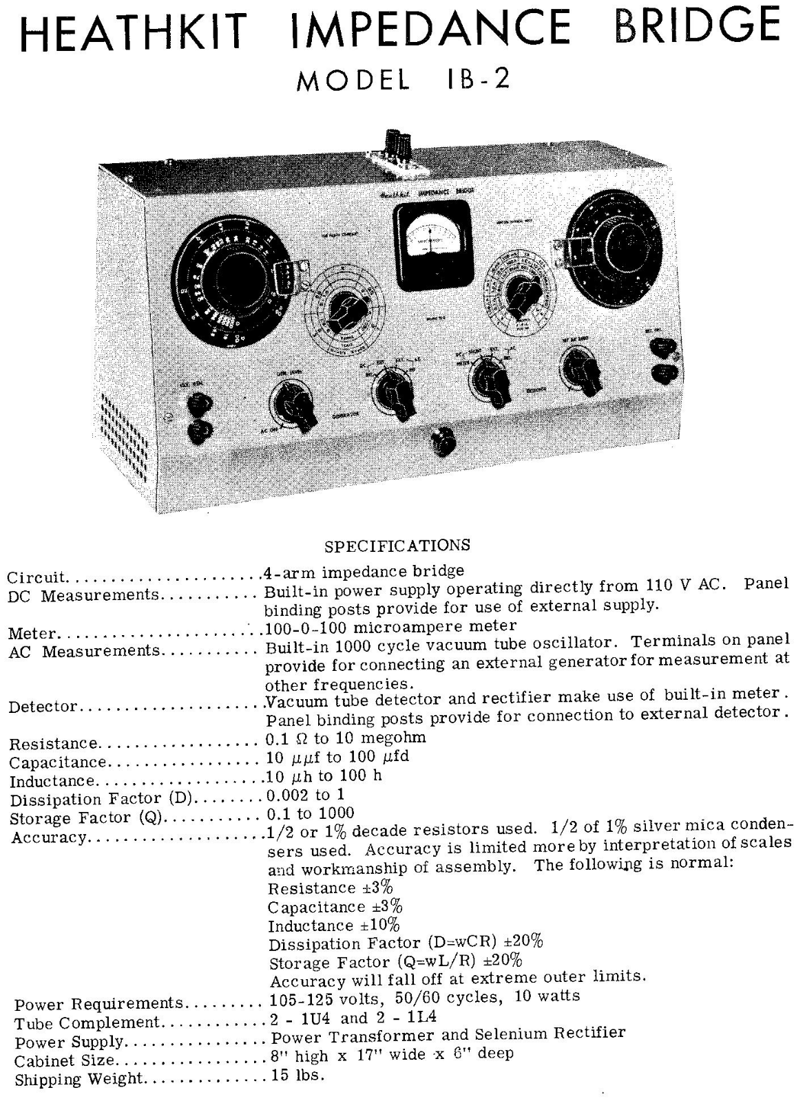 Heathkit IB-2 Schematic