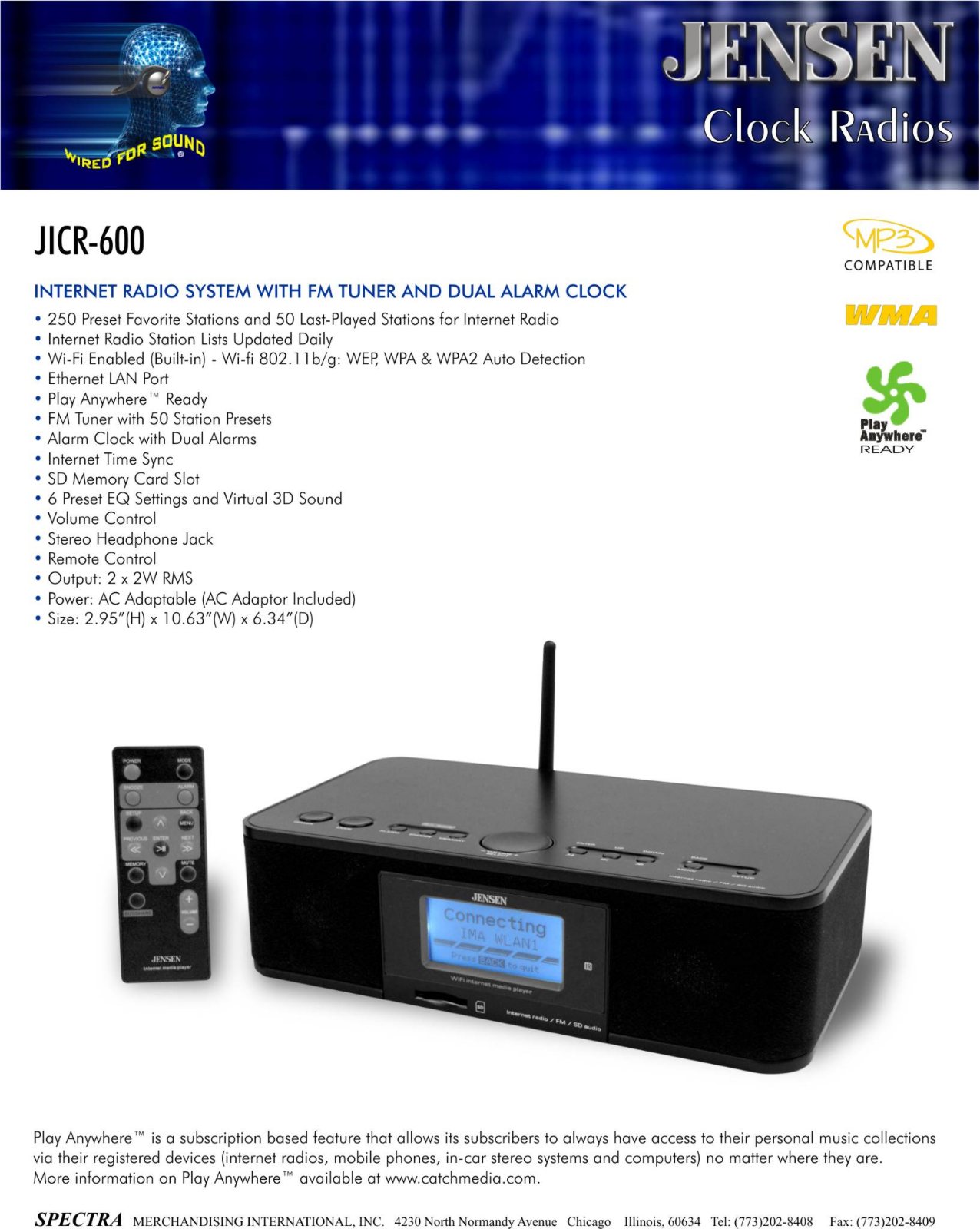 Jensen JICR-600 User Manual