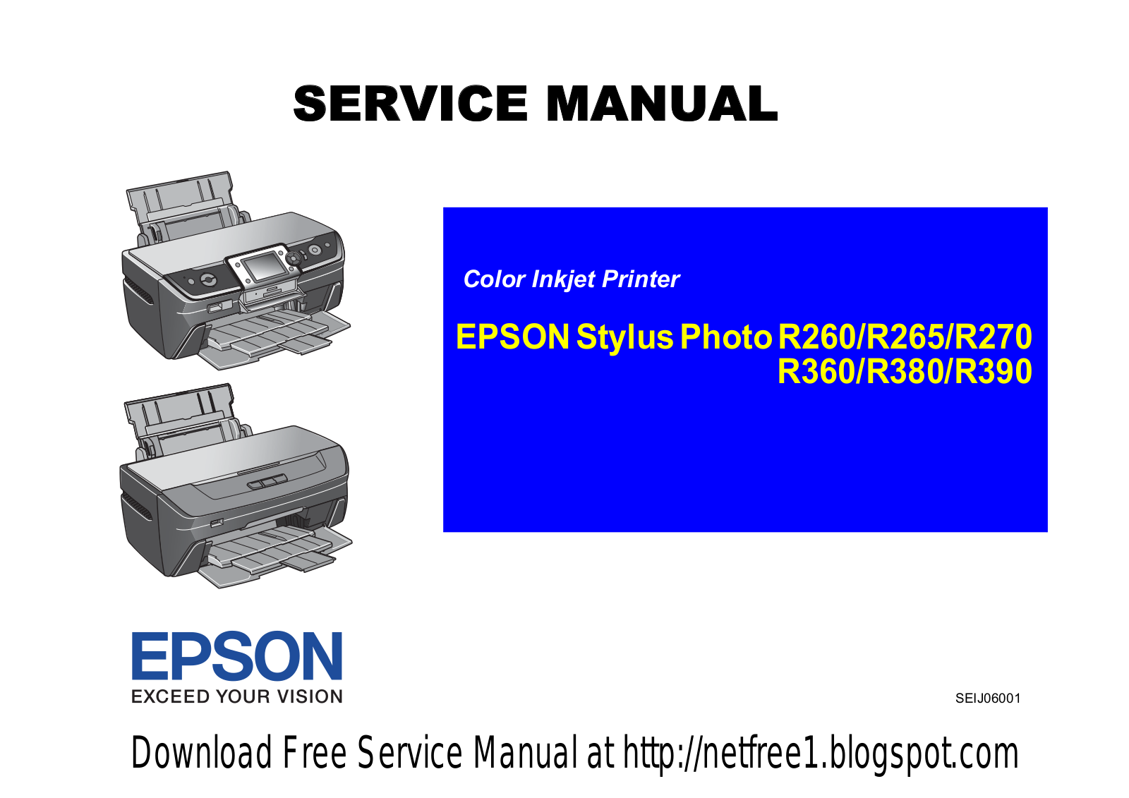 Epson R260, R265, R270, R360, R380 Service Manual