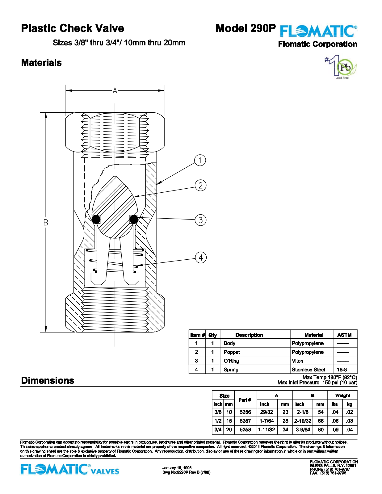 Flomatic 290P Parts List