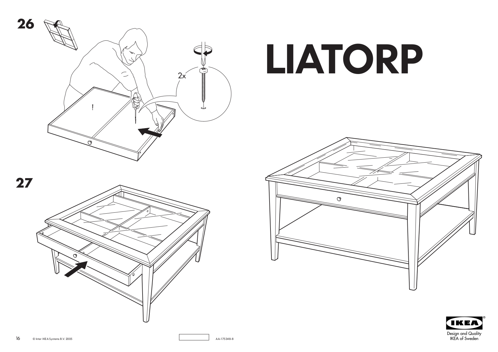 IKEA LIATORP COFFEE TABLE 37X37 Assembly Instruction