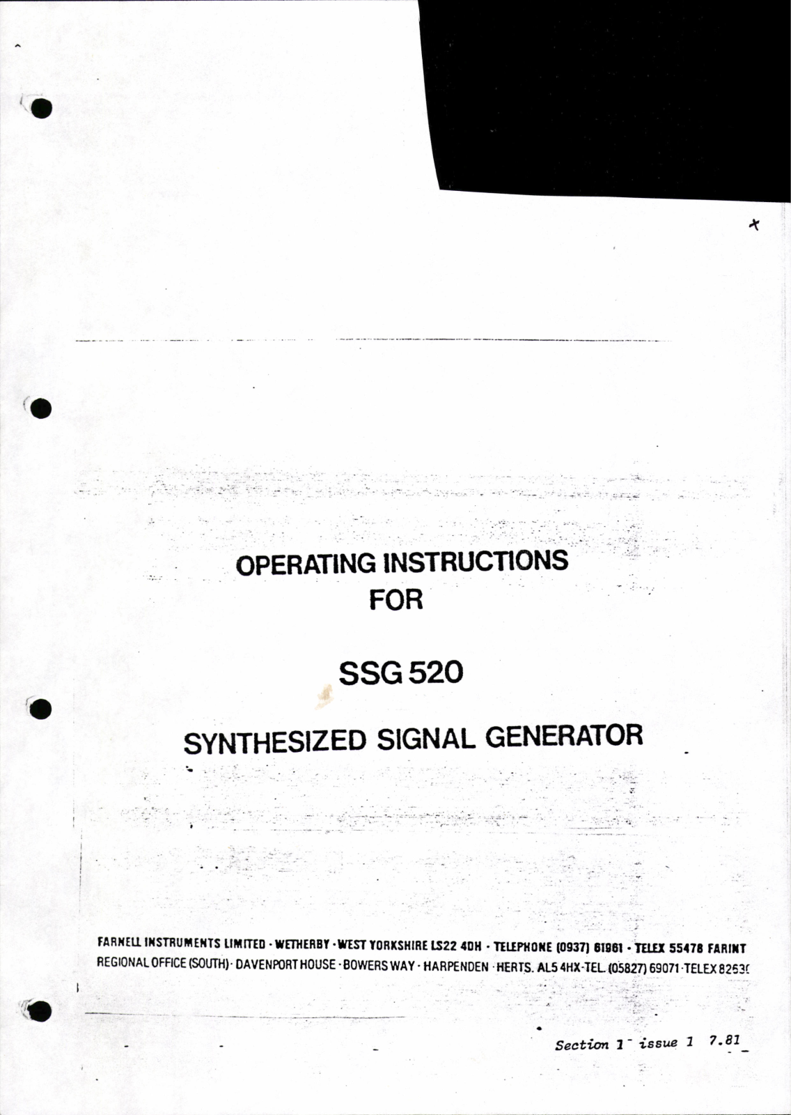 Farnell SSG 520 Service manual