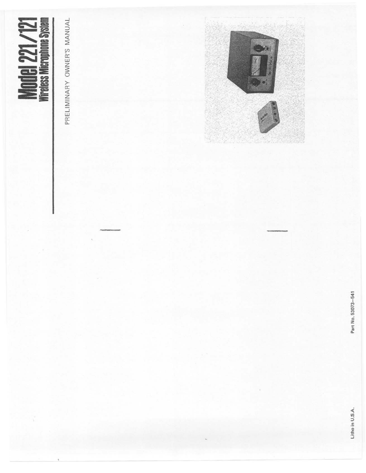 Telex 221-121 User Manual