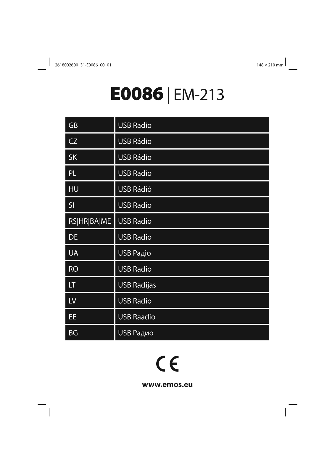 EMOS EM-213, E0086 User guide - ManualMachine.com