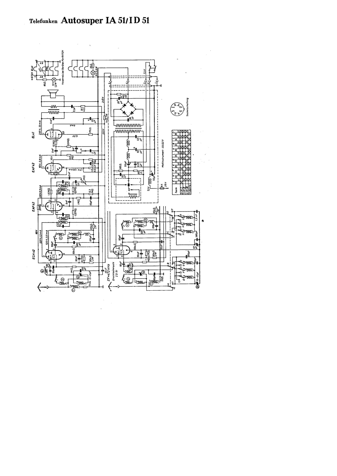 Telefunken ID51, IA51 Schematic