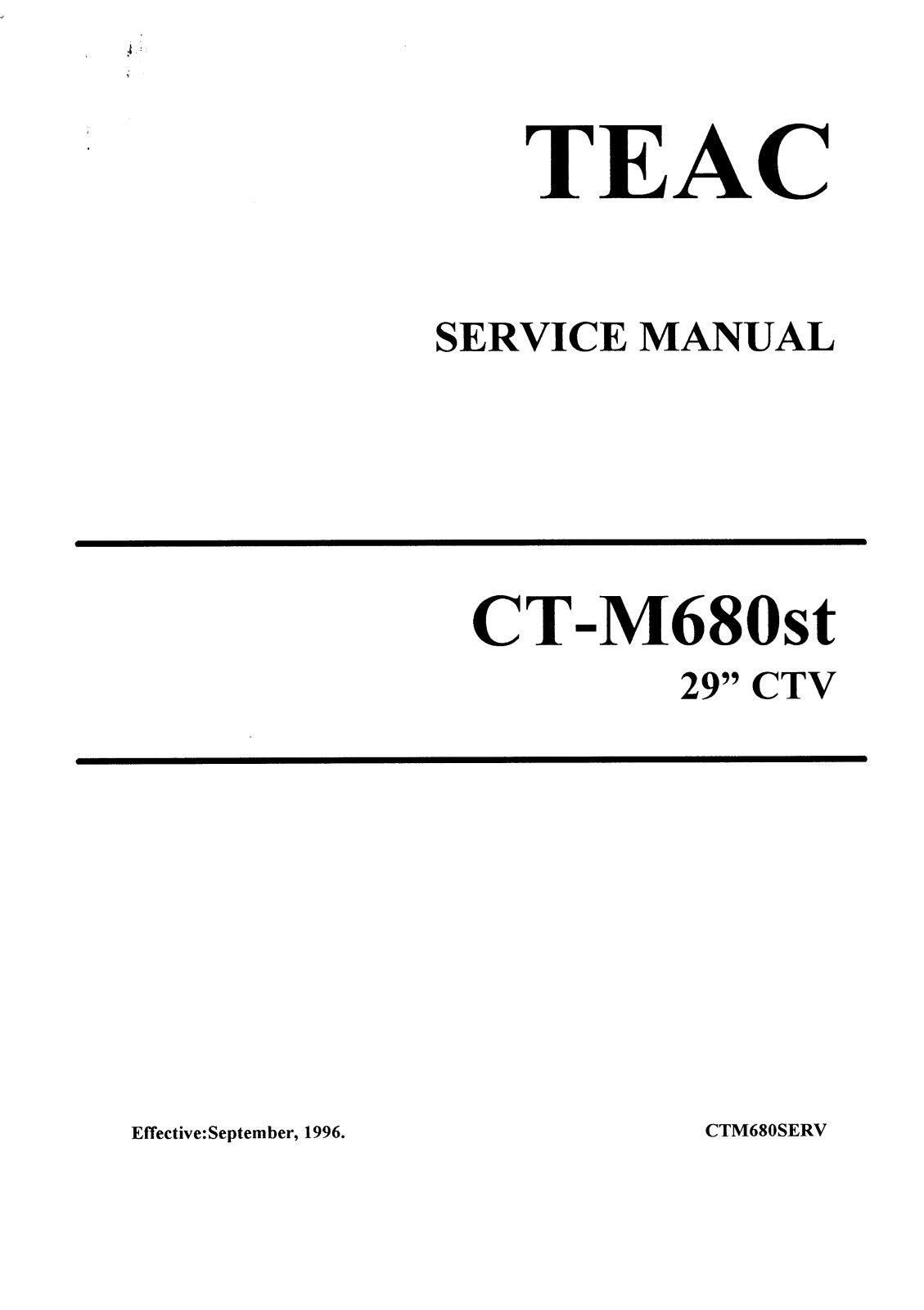 TEAC CTM-680-ST Service manual