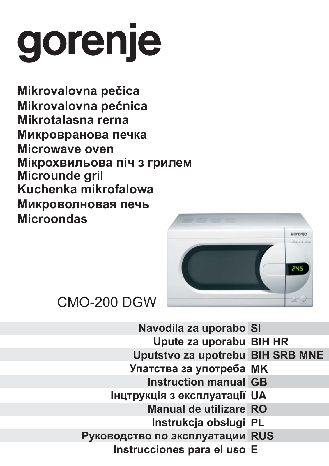 Gorenje CMO-200 DGW User Manual