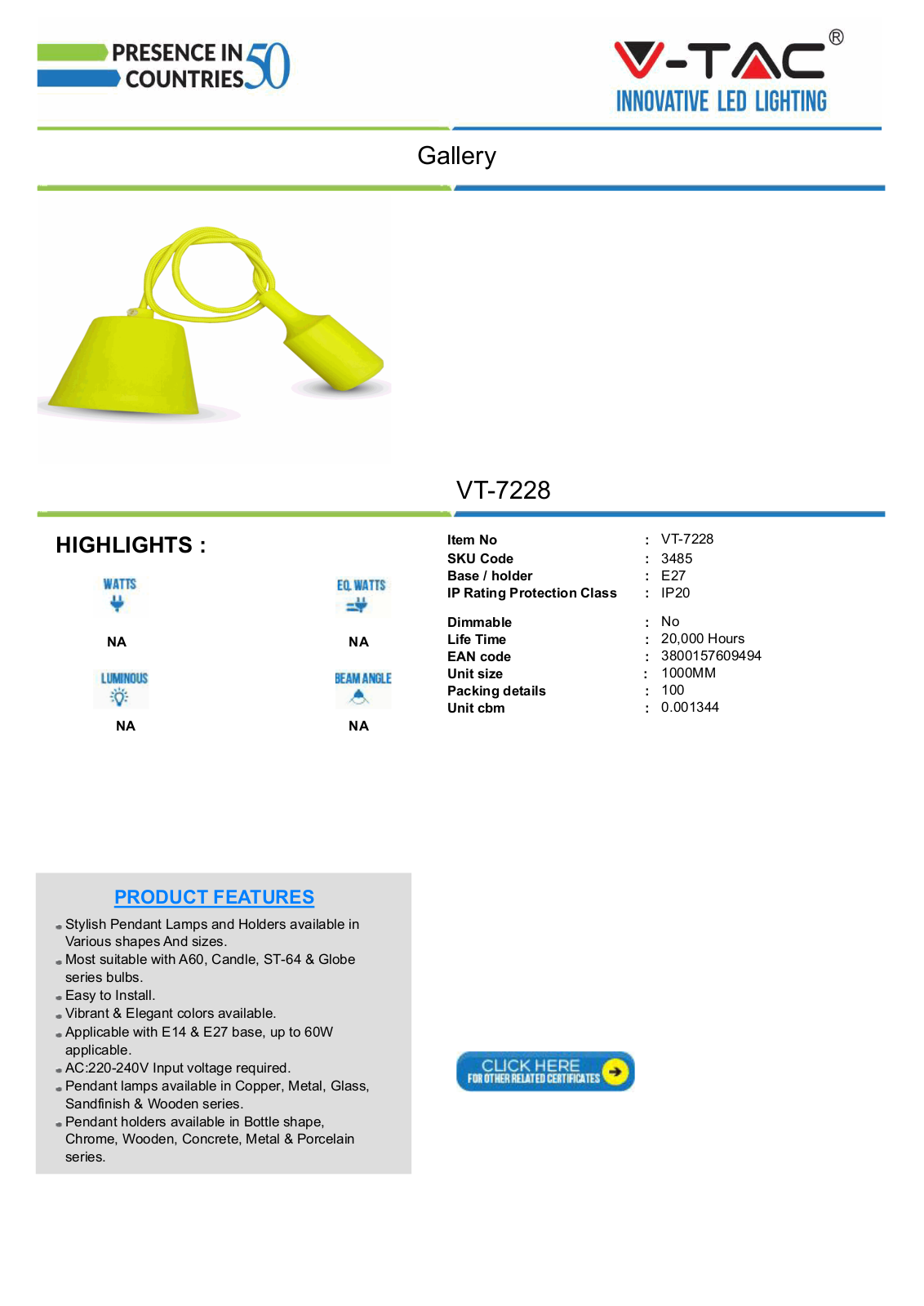 V-TAC VT-3485 Datasheet - ManualMachine.com