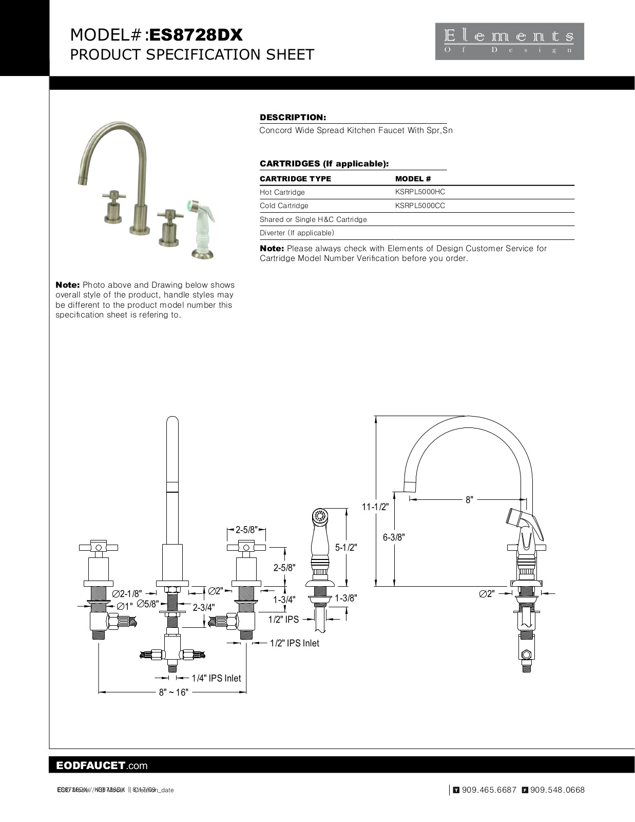 Elements of Design EDE3821 Specifications-Satin Nickel - ManualMachine.com
