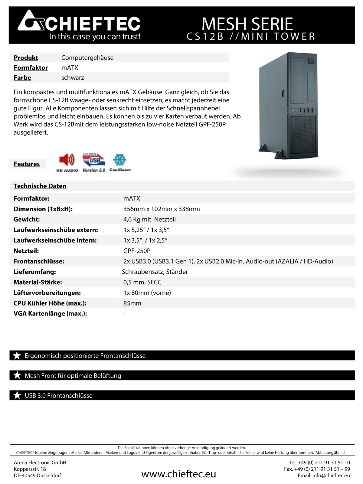 Chieftec CS-12B-250W User Manual