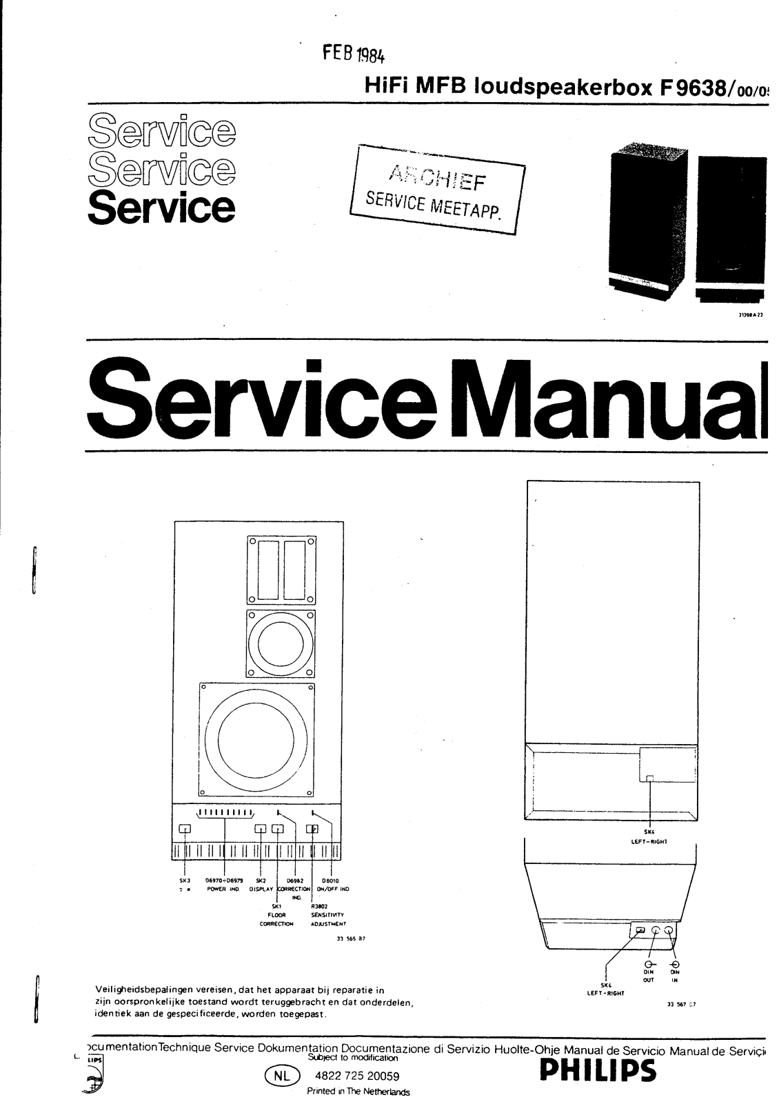 Philips F-9638 Service manual