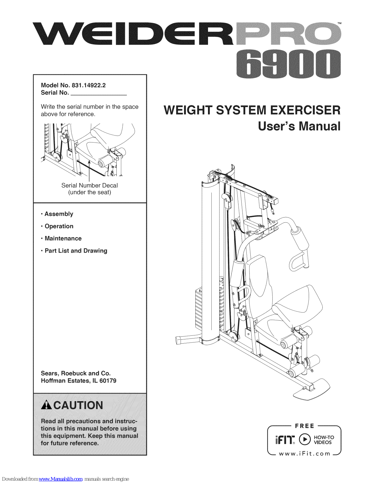 Weider 29838.0 User Manual - ManualMachine.com