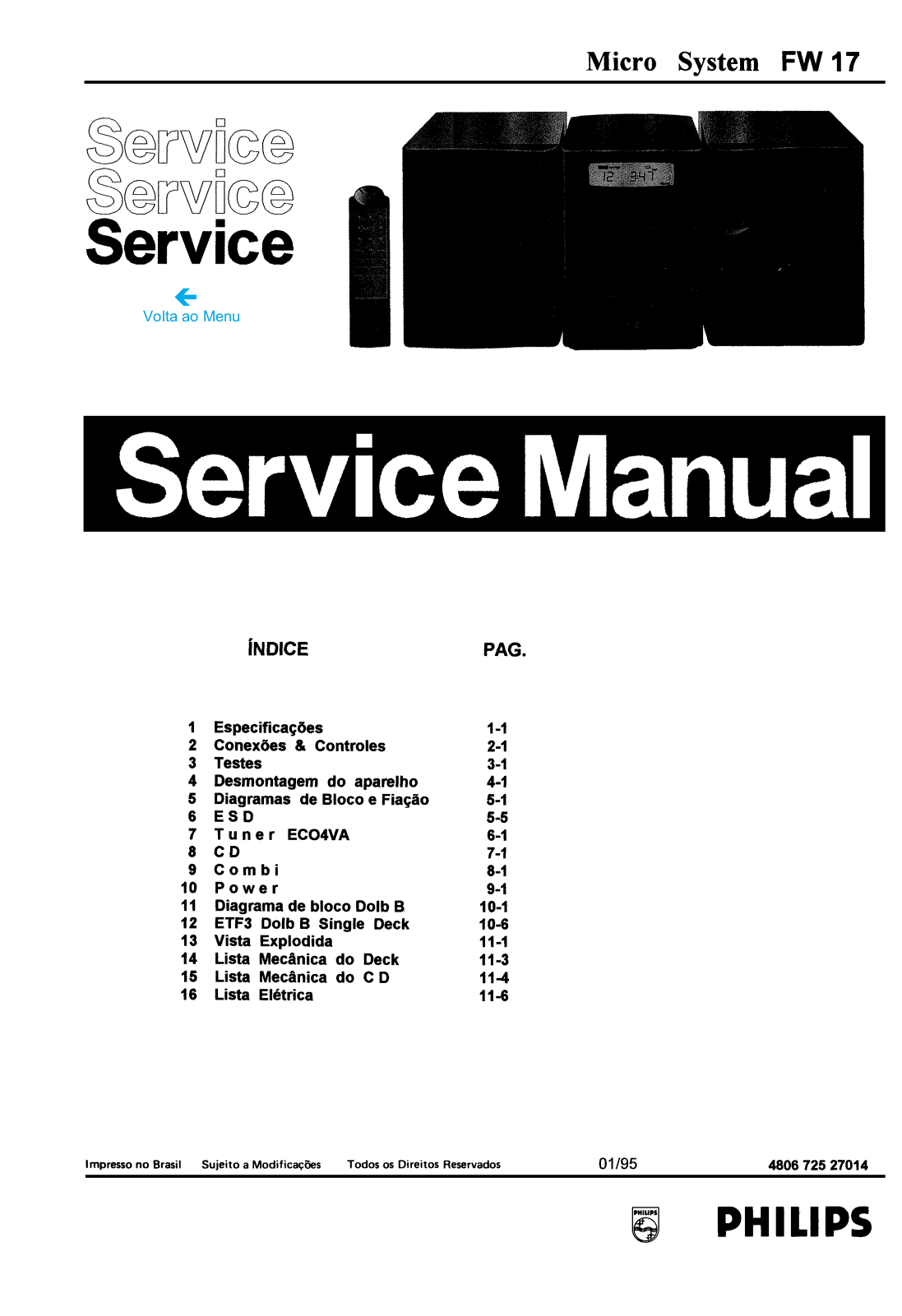 Philips FW-17 Service manual