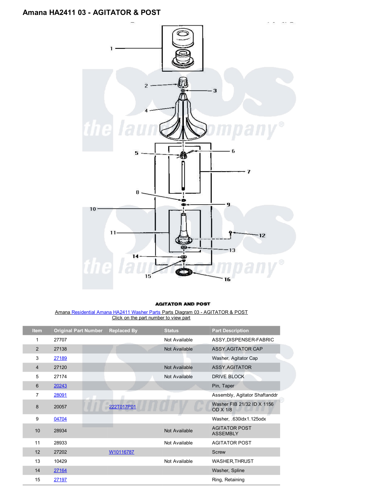 Amana HA2411 Parts Diagram