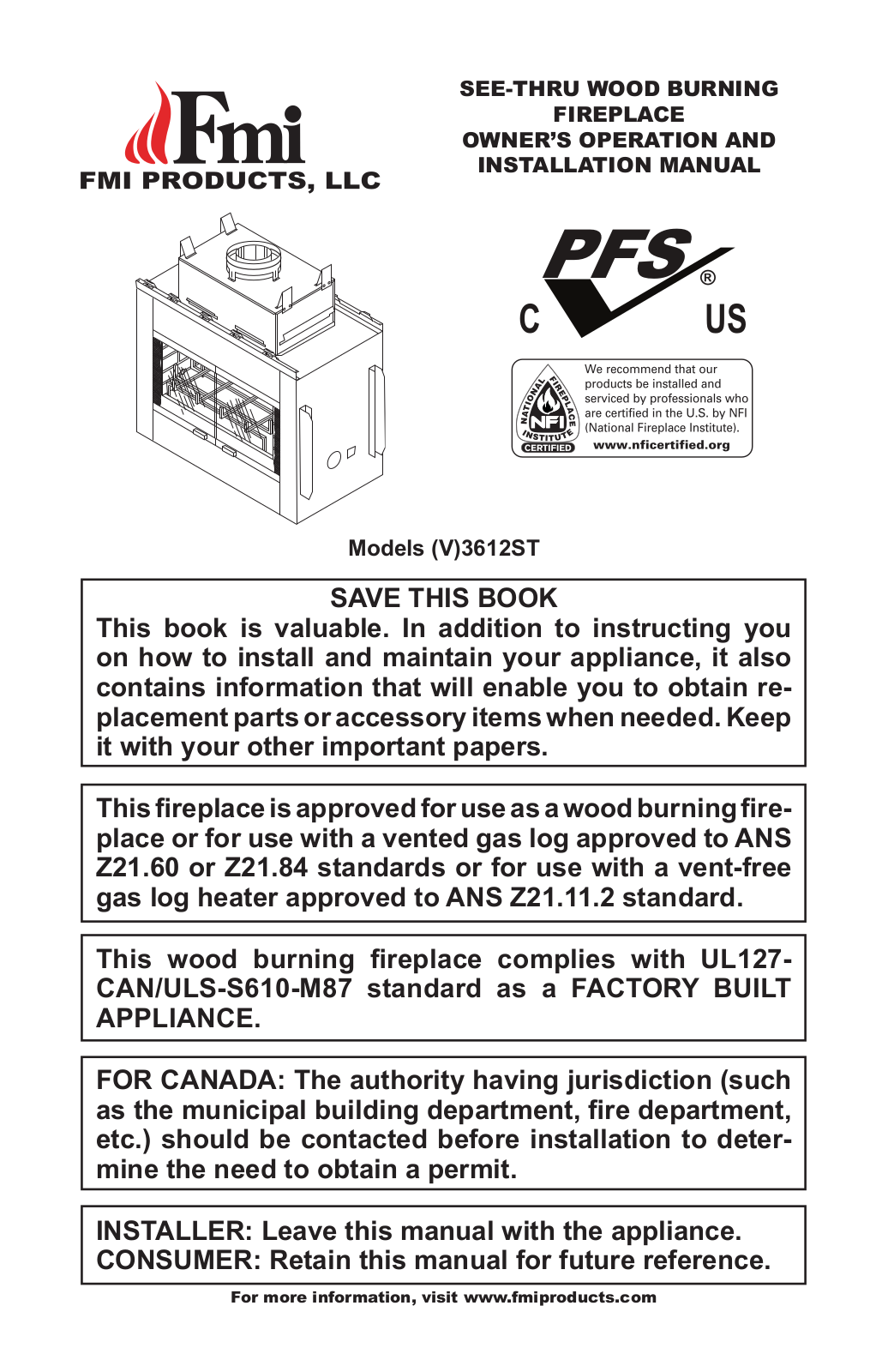 FMI V3612ST User Manual