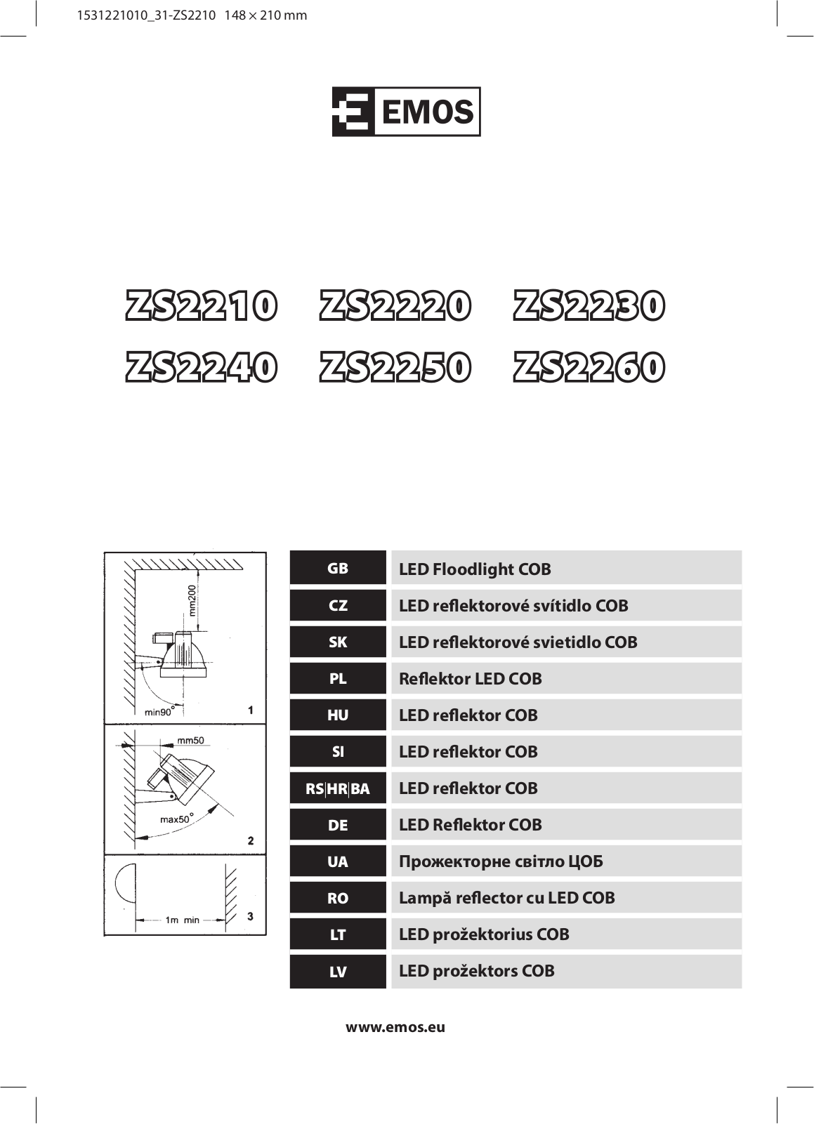 EMOS ZS2210, ZS2220, ZS2230, ZS2240, ZS2250 User Manual