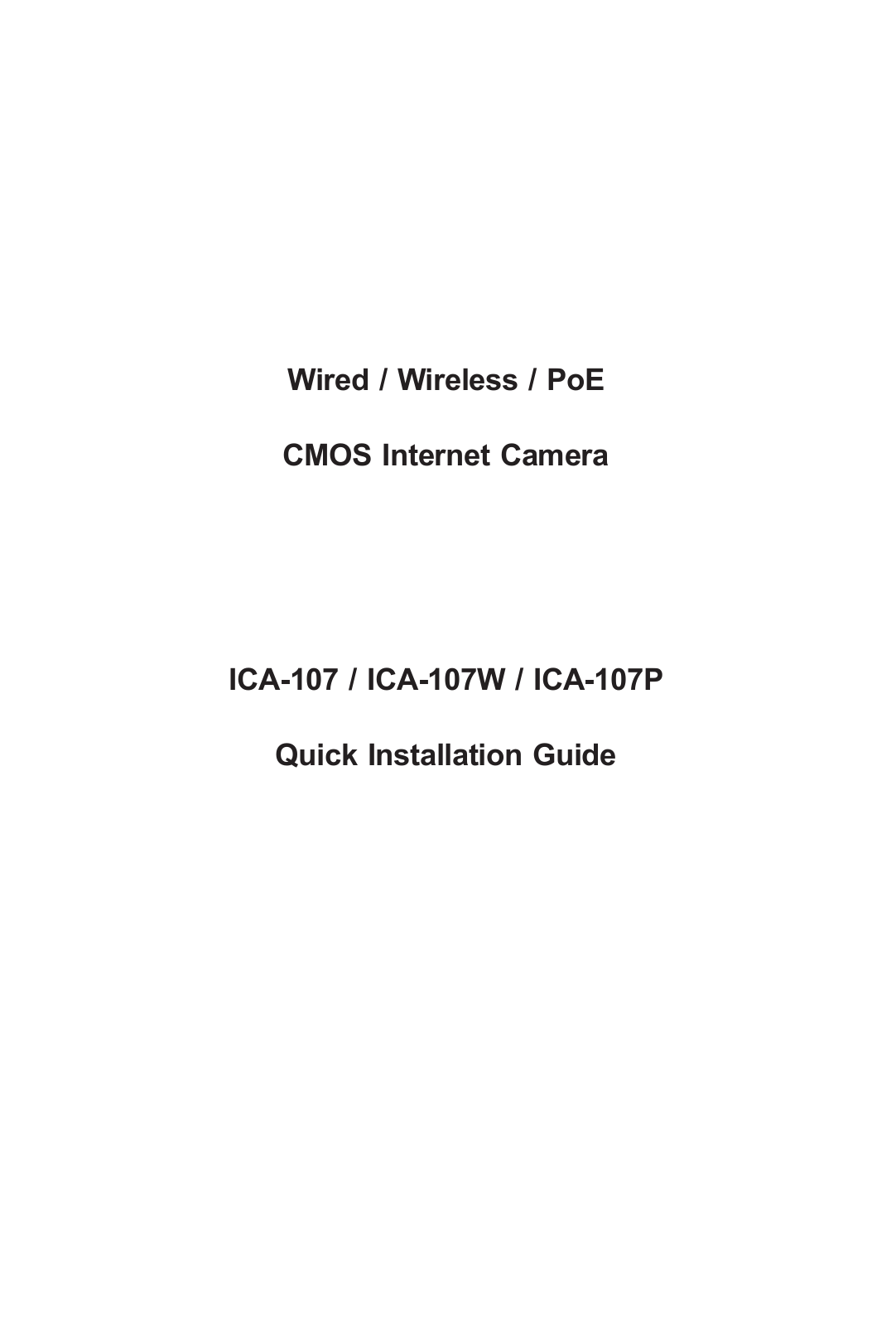 Planet ICA-107W, ICA-107 User Manual