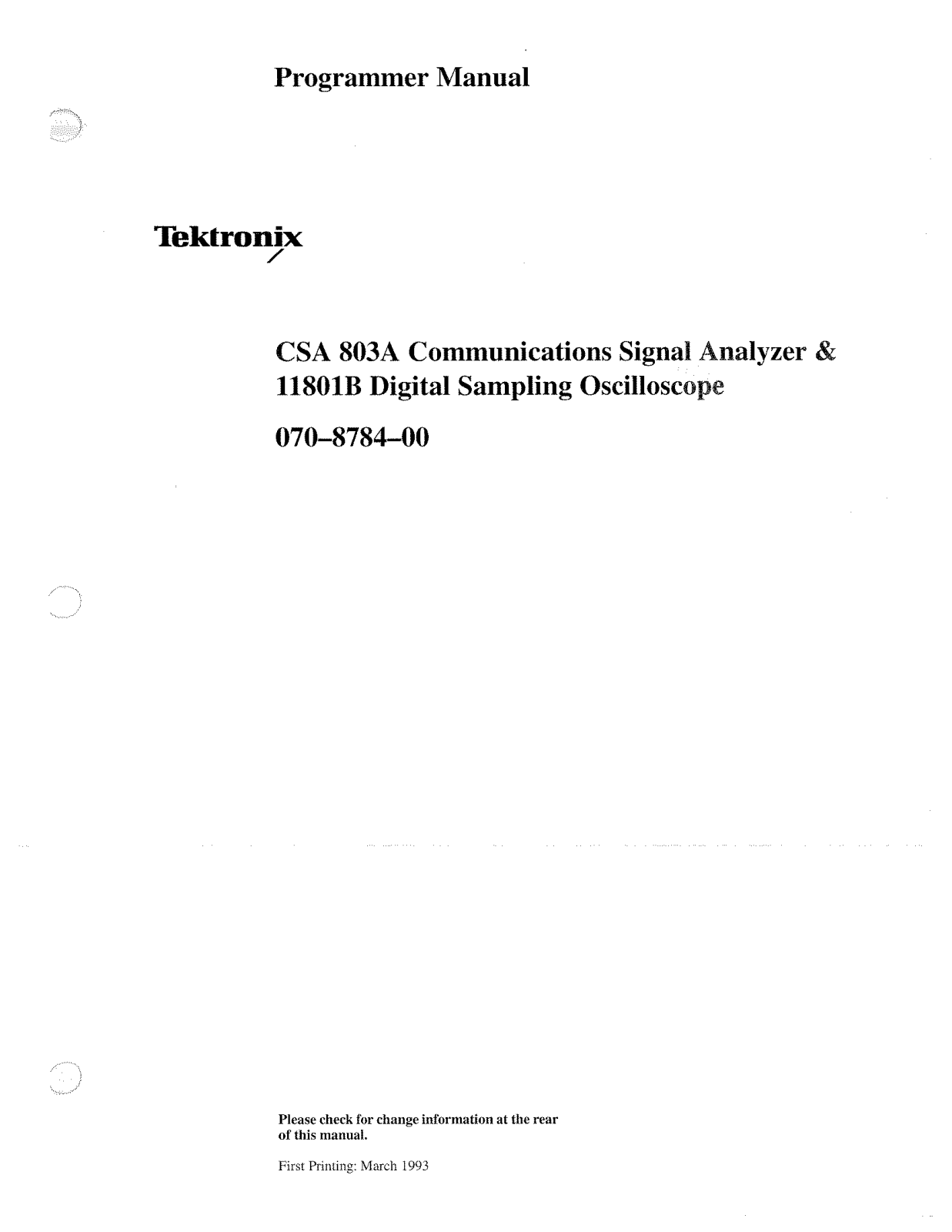 Tektronix 11801B User Manual