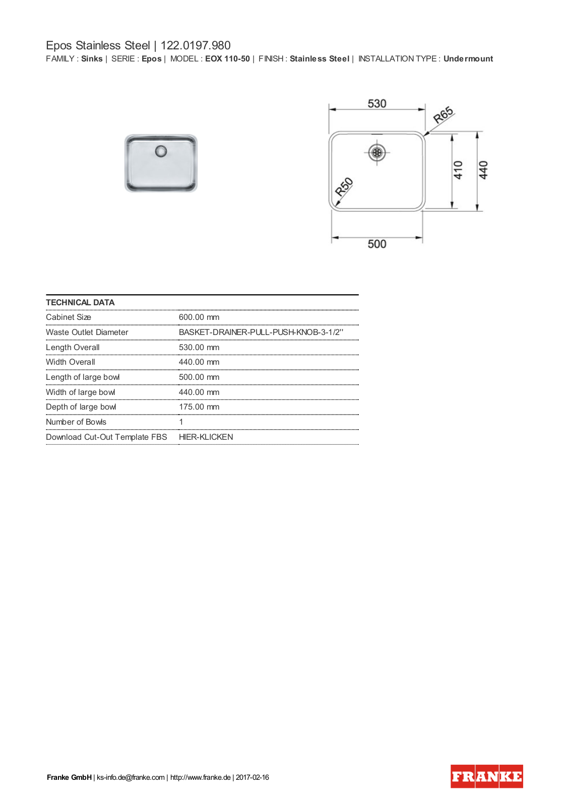 Franke 122.0197.980 Service Manual