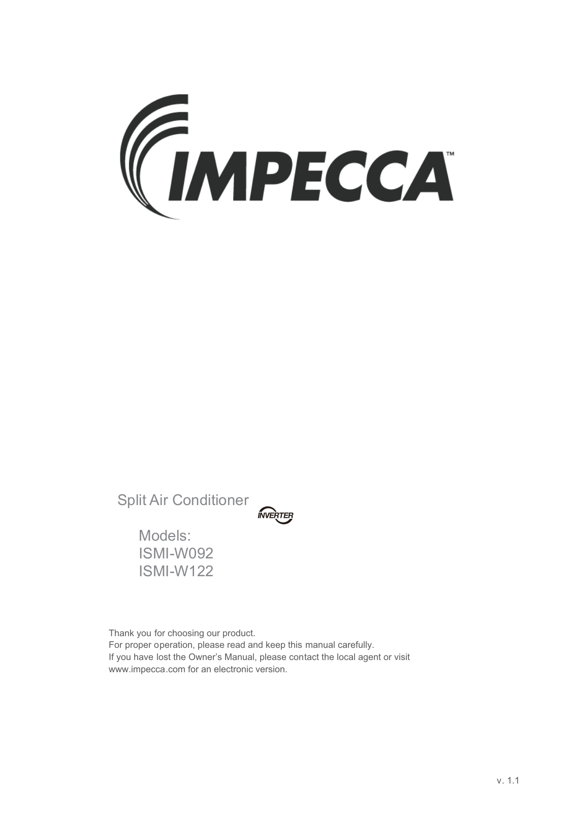 Impecca ISFW1899 User Manual