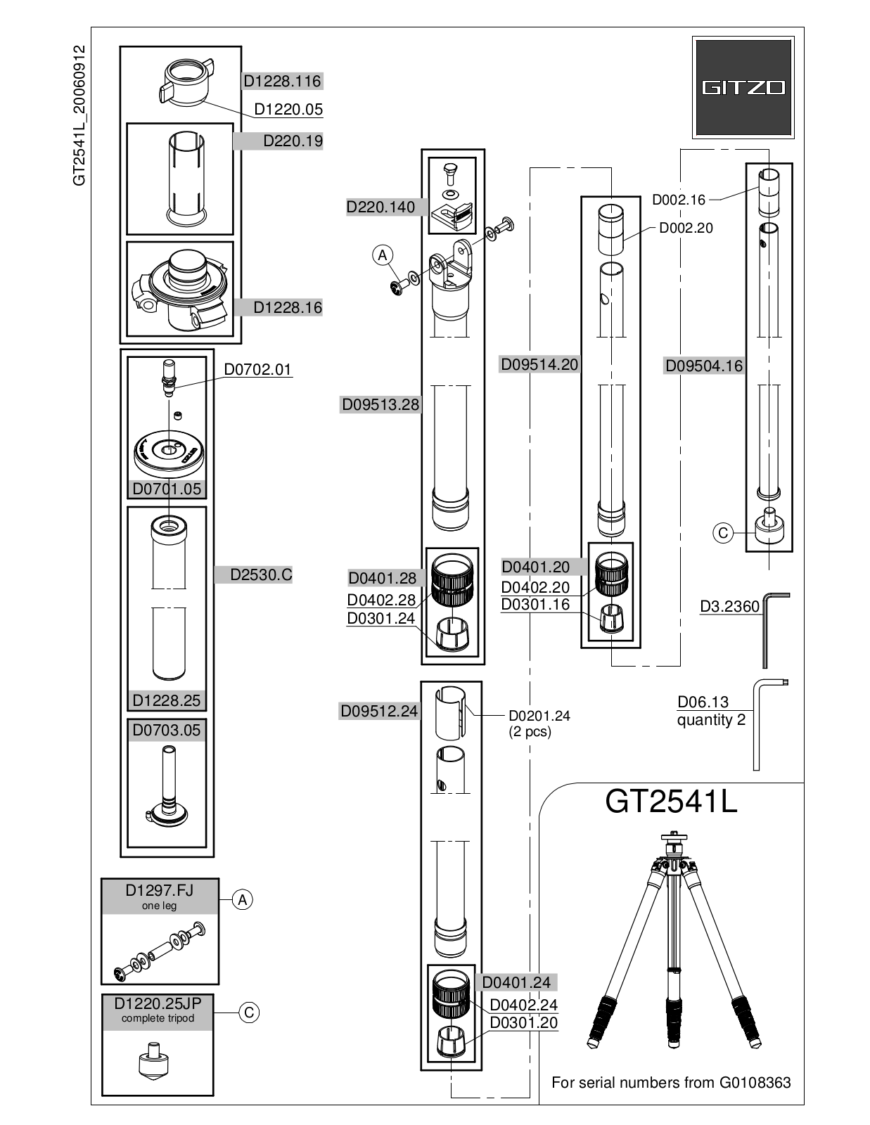 Gitzo GT2541L User Manual