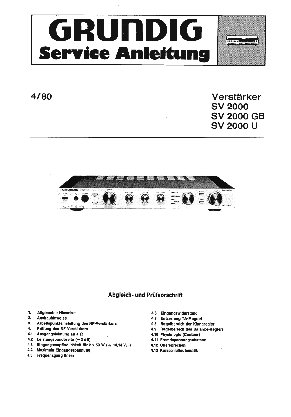 Grundig SV-2000 Service Manual