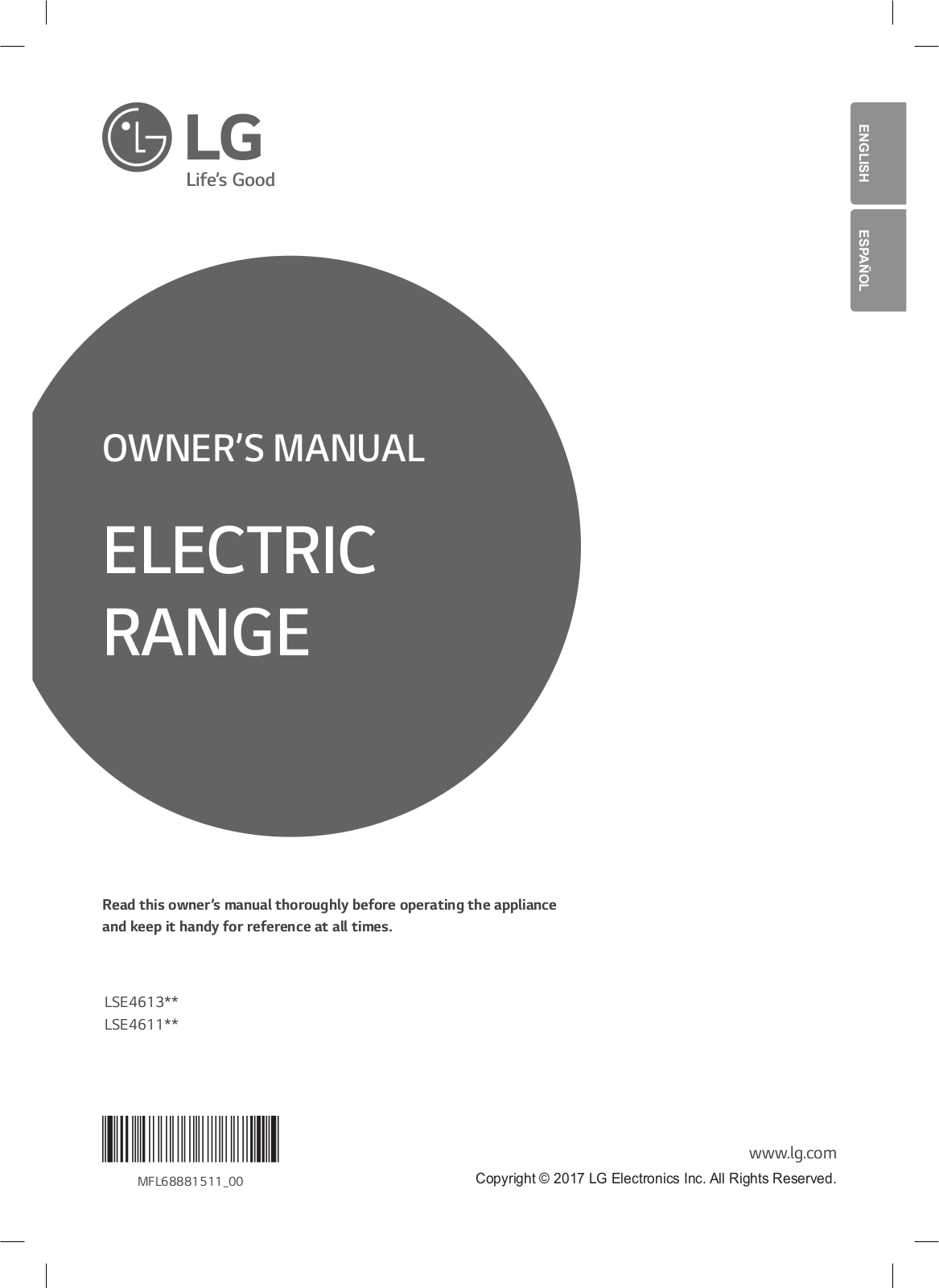 LG LSE4611BD User Manual