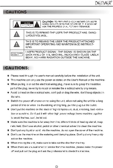 Denver DVD-728K Instruction Manual