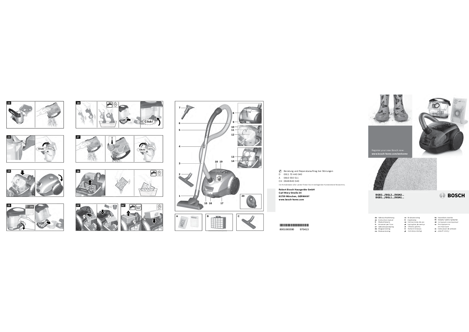 Bosch BGL 252103, BGL 2UA2018, BGN 21702, BGN 21800 User manual