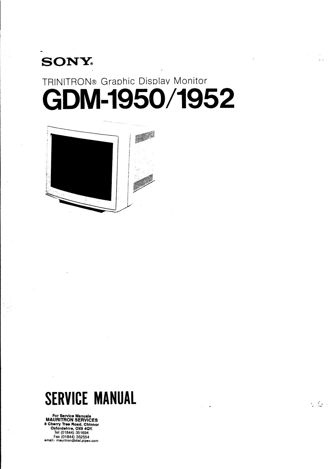Sony GDM1950, GDM1952 Service Manual