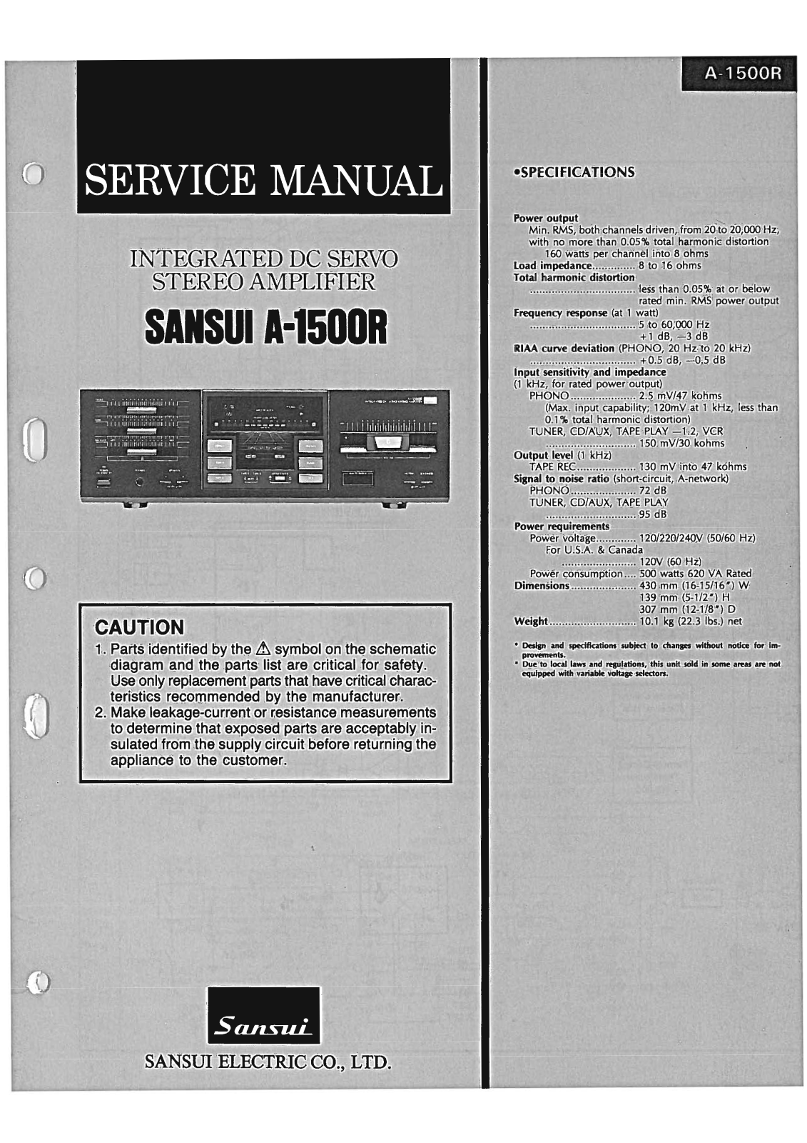 Sansui A-1500-R Service Manual