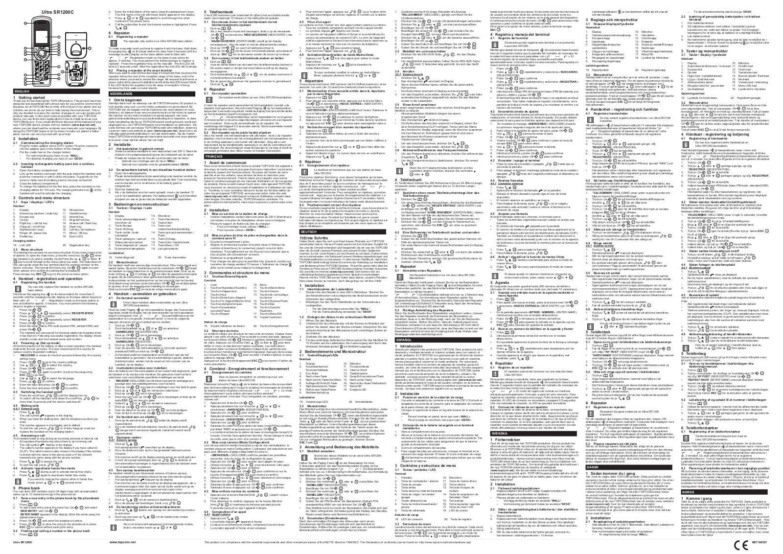 Topcom ULTRA SR1200C, ULTRA S1200C Operating Instructions