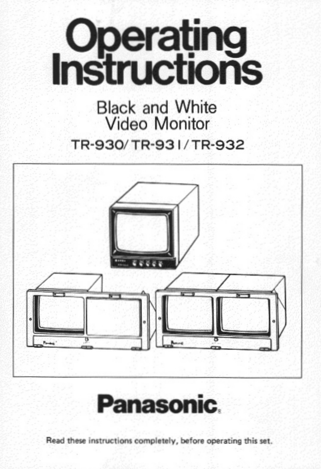 Panasonic TR-932, TR-931 User Manual