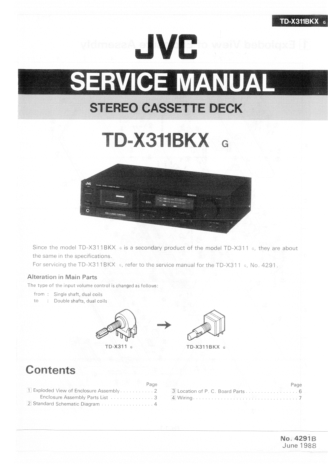 Jvc TD-X311-BKX Service Manual