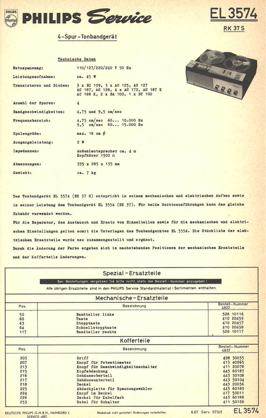 Philips EL-3574 Service manual