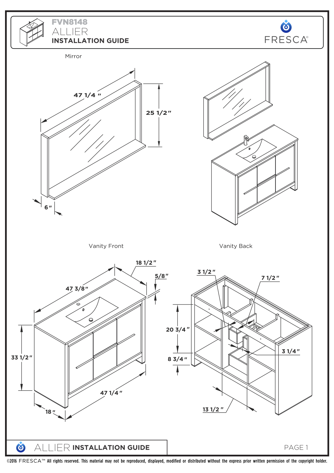 Fresca FBH1903 Installation & Assembly - ManualMachine.com