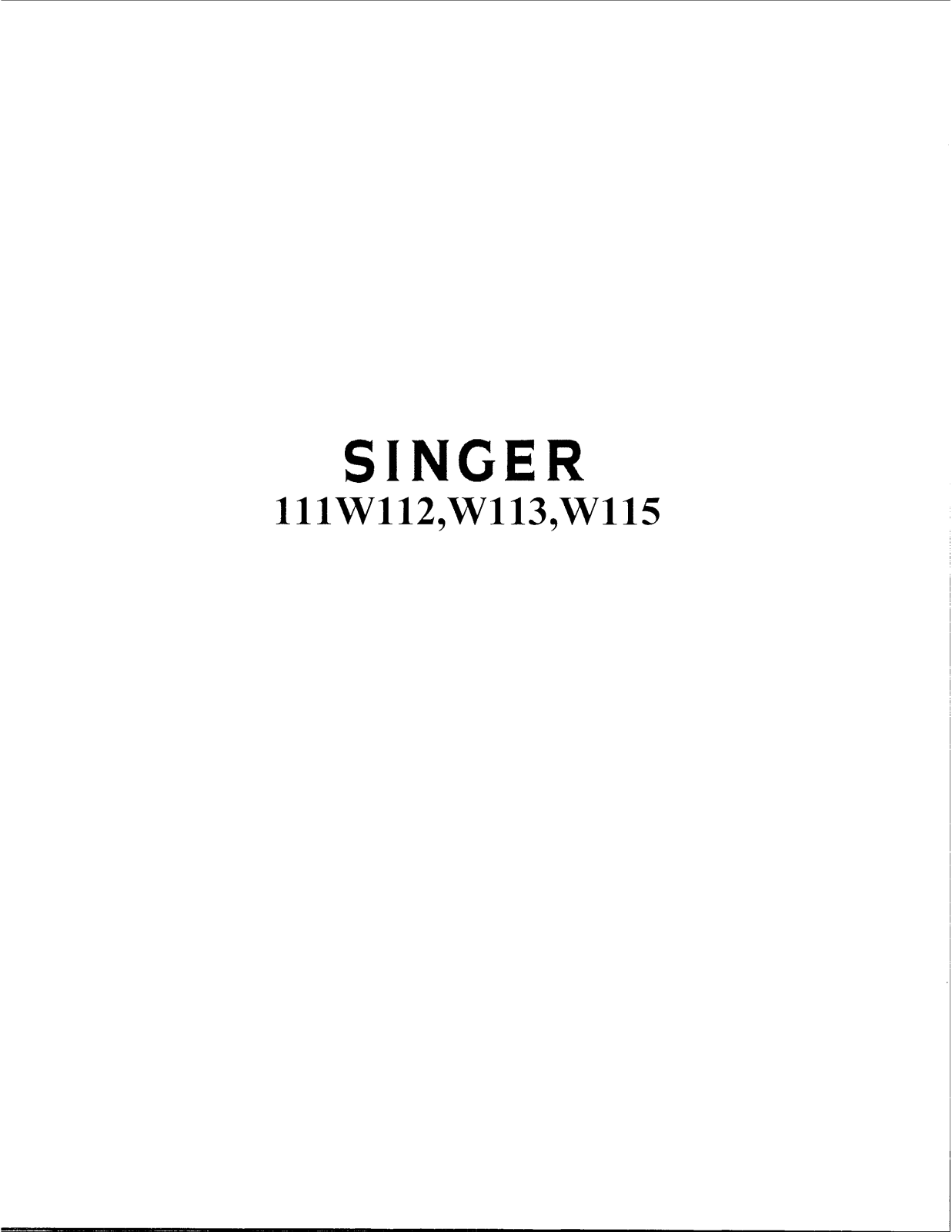 Singer 111W112, 111W113, 111W115 Instruction Manual
