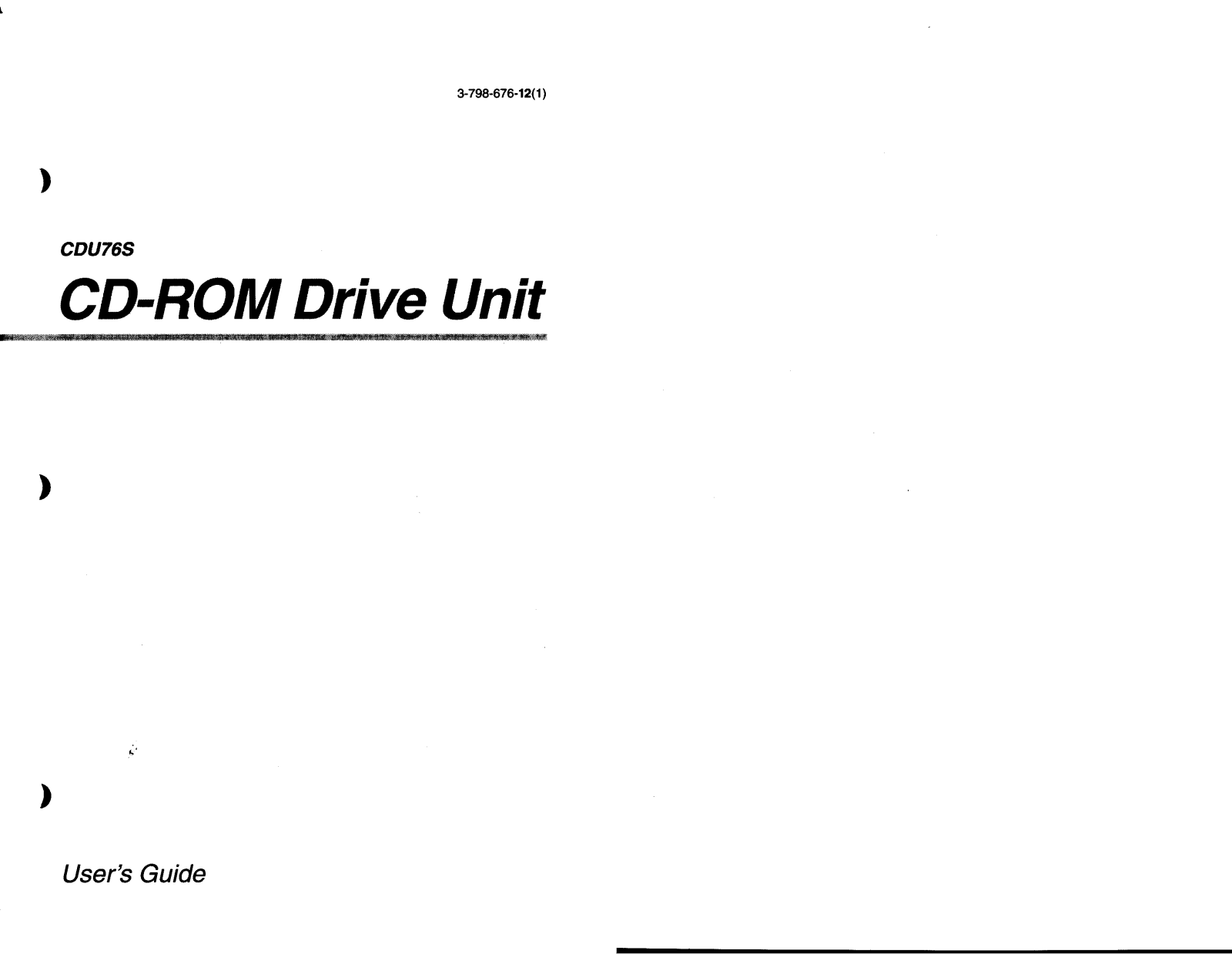 Sony CD-U76S User Manual