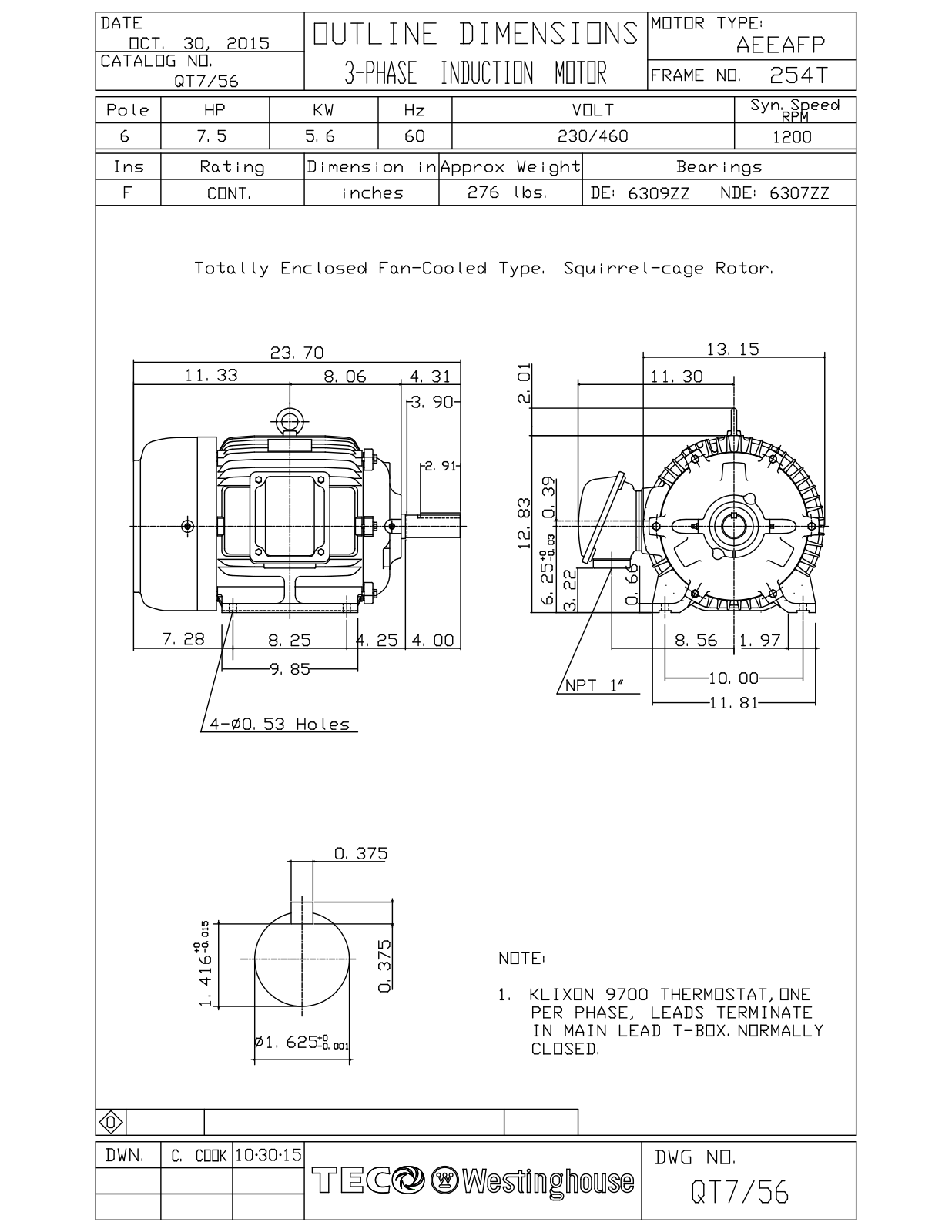 Teco QT7/56 Reference Drawing