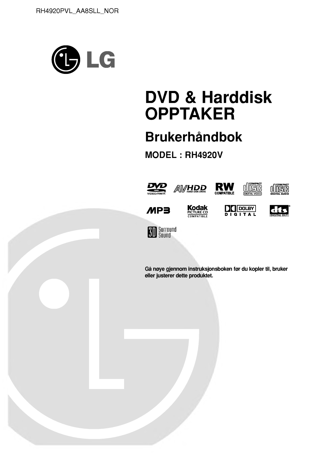 Lg RH4920V User Manual