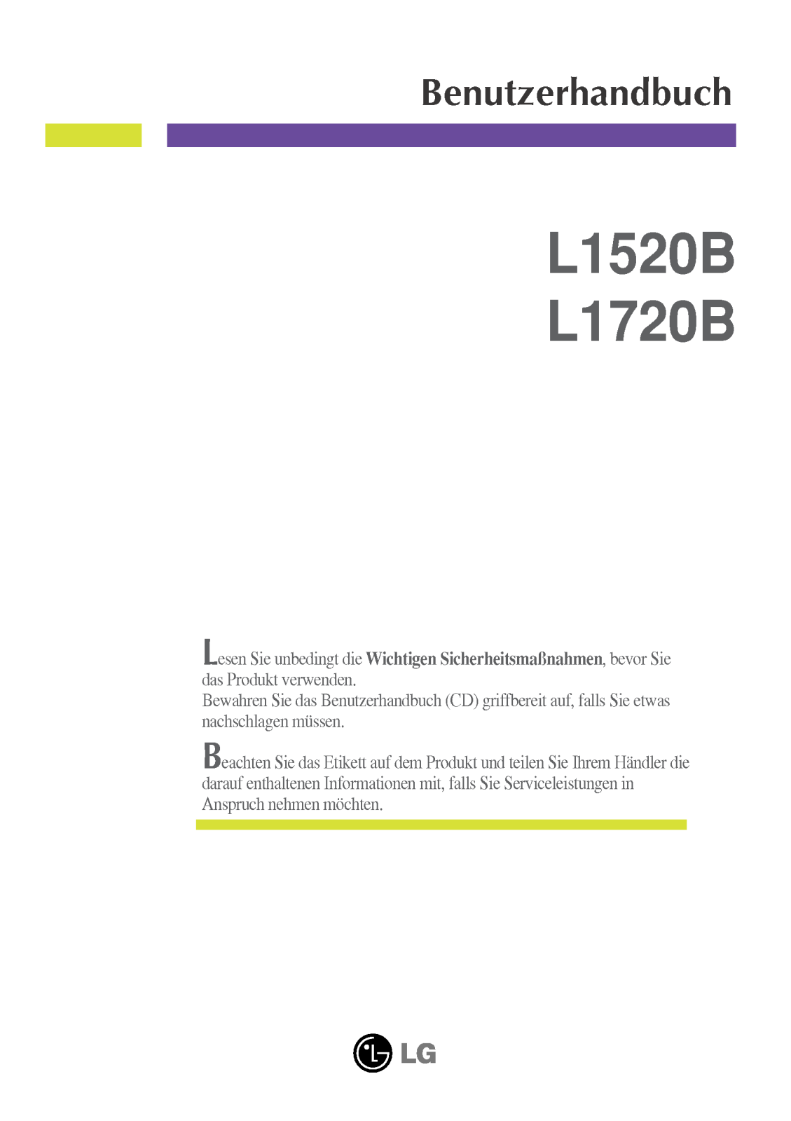 Lg L1520B, L1720B User Manual